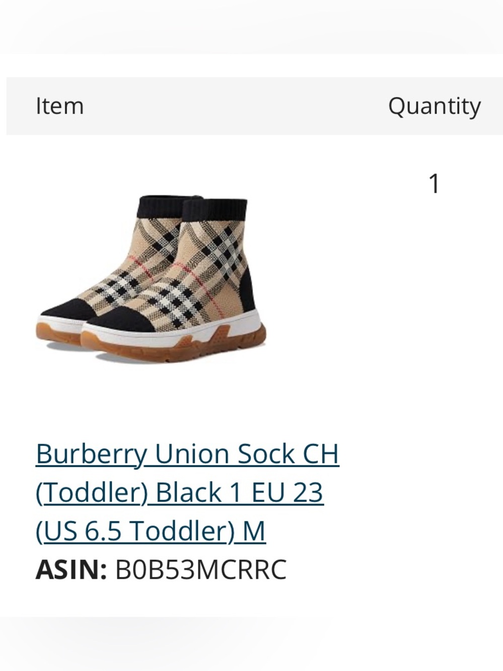 Burberry Plaid Sock-Style Ankle Sneakers - Black/Tan/Gum - Picture 1 of 11